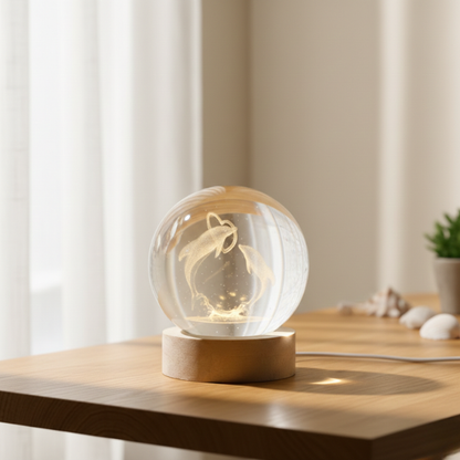 3D Dolphin Crystal Ball Night Lamp: A Calm Ocean Glow That Brings Peace to Your Space