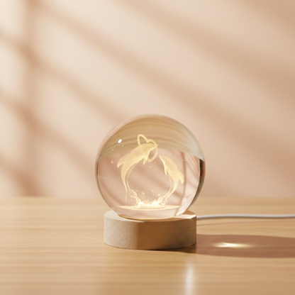 3D Dolphin Crystal Ball Night Lamp: A Calm Ocean Glow That Brings Peace to Your Space