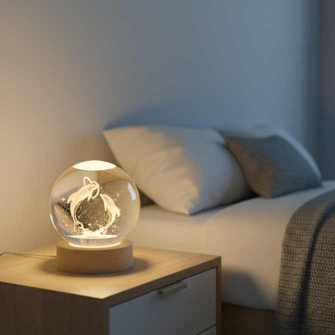 3D Dolphin Crystal Ball Night Lamp: A Calm Ocean Glow That Brings Peace to Your Space