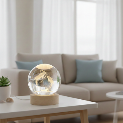 3D Dolphin Crystal Ball Night Lamp: A Calm Ocean Glow That Brings Peace to Your Space