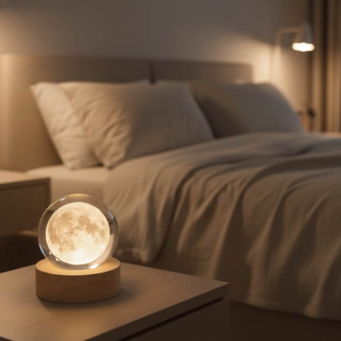Moon Crystal Ball Night Lamp : A Dreamy Lunar Glow That Calms Every Night