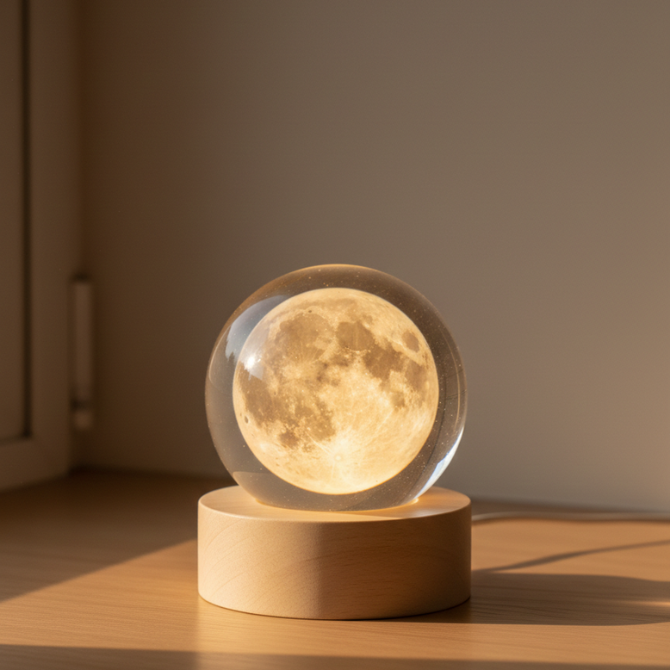 Moon Crystal Ball Night Lamp : A Dreamy Lunar Glow That Calms Every Night