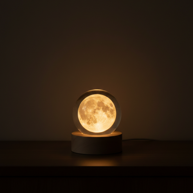 Moon Crystal Ball Night Lamp : A Dreamy Lunar Glow That Calms Every Night