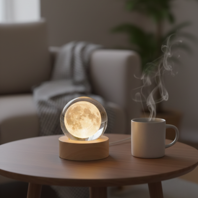 Moon Crystal Ball Night Lamp : A Dreamy Lunar Glow That Calms Every Night