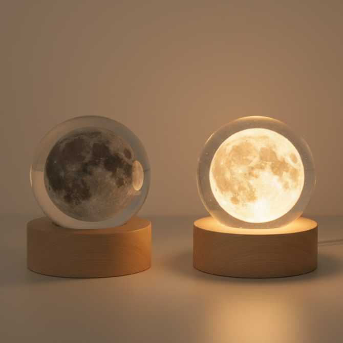Moon Crystal Ball Night Lamp : A Dreamy Lunar Glow That Calms Every Night