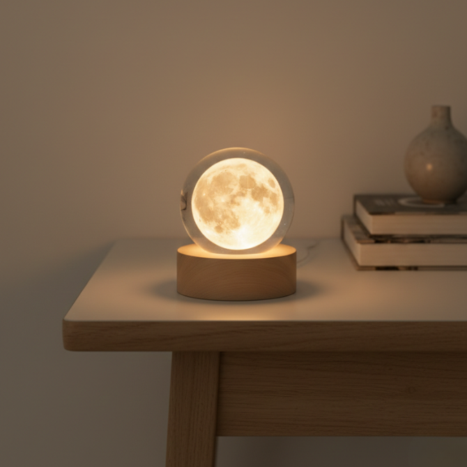 Moon Crystal Ball Night Lamp : A Dreamy Lunar Glow That Calms Every Night