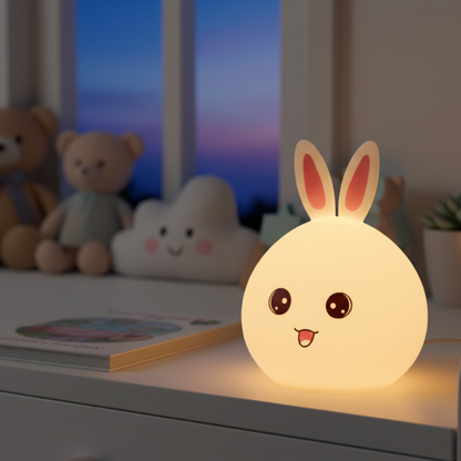 Big Face Rabbit Silicone Night Light: A Soft, Gentle Glow Made for Cozy Little Moments