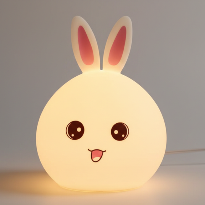 Big Face Rabbit Silicone Night Light: A Soft, Gentle Glow Made for Cozy Little Moments