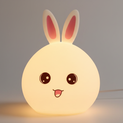 Big Face Rabbit Silicone Night Light: A Soft, Gentle Glow Made for Cozy Little Moments