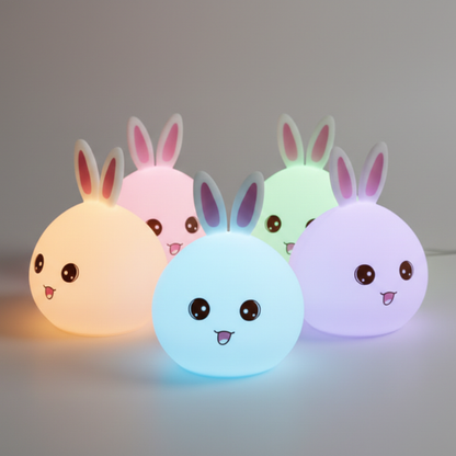Big Face Rabbit Silicone Night Light: A Soft, Gentle Glow Made for Cozy Little Moments