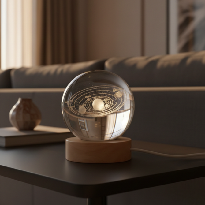Solar System Crystal Ball Night Lamp: A Tiny Universe Glowing Right in Your Room