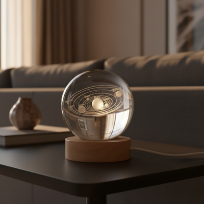 Solar System Crystal Ball Night Lamp: A Tiny Universe Glowing Right in Your Room