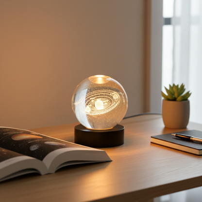 Solar System Crystal Ball Night Lamp: A Tiny Universe Glowing Right in Your Room